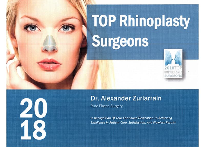 Top Rhinoplasty Surgeons Dr. Alexander Zuriarrain diploma