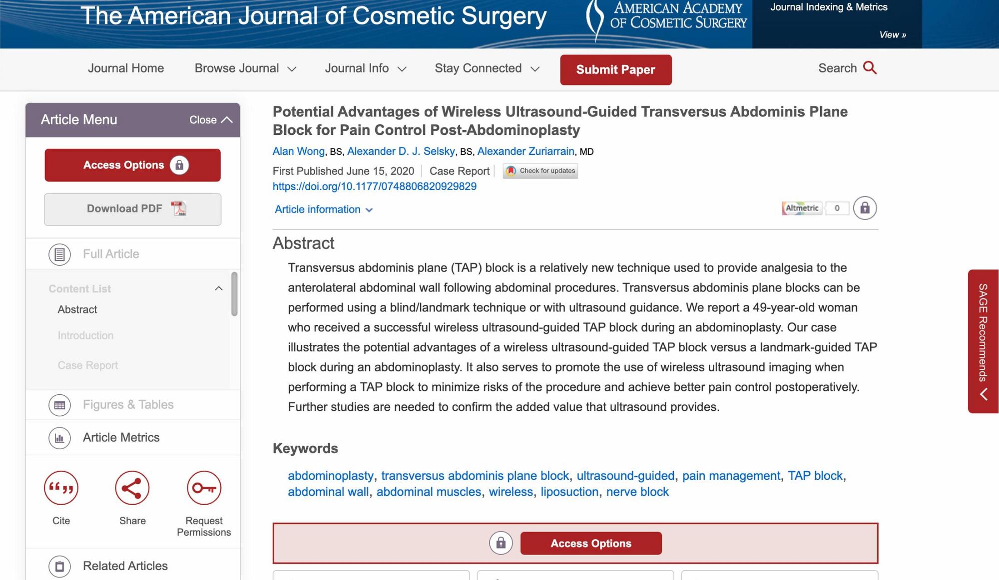 American Journal of Cosmetic Surgery